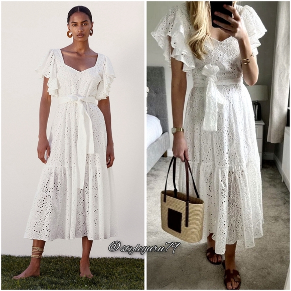 sachin and babi light blue dress Lace Zara Black And White Embroidered Dress EMBROIDERED MIDI DRESS Black  ZARA United States main image 0